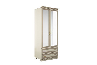 Шкаф Адажио АГ-201.04 (Я16) с полками, зеркалами, штангой и 2 выдвижными ящиками / Валенсия