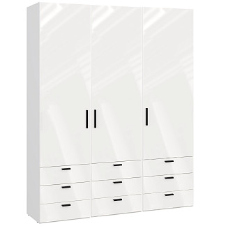 Шкаф 3дв. (3FGC) гл.400 Chelsea белая