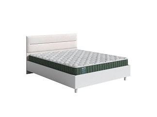 Кровать Орматек Albero Soft New с подъемным механизмом (Ткань/Массив (сосна) Белая эмаль (сосна)/Teddy 302 Жемчужный) 200x220