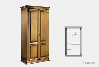 Шкаф для одежды 2-х дв. "Верди Люкс 2/2"; дуб рустикаль с патиной