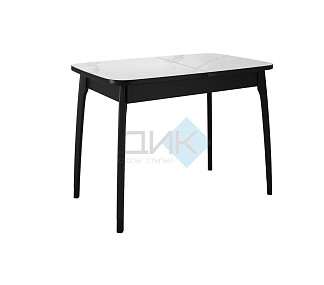 Стол DikLine MK40 Керамика Белый мрамор/подстолье черное/опоры черные