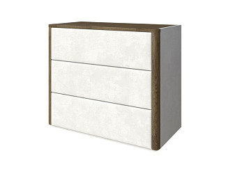 Комод Verda Bliss (Ткань/Массив Масло-воск Темный Орех (дуб)/Noel Wool (белый)) 79x90