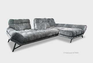 "Space" диван с оттоманкой; нераскл.; 2L+8R; Nicoya Darkgrey (гр.4/Турция)