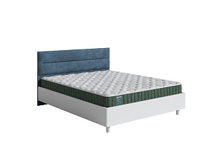 Кровать Орматек Albero Soft New с подъемным механизмом (Ткань/Массив (сосна) Белая эмаль (сосна)/Selfie Глубокий синий) 200x220