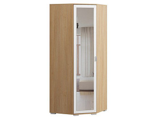 Угловой распашной шкаф Стелла-80-50-200 Oak с зеркалом