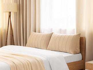 Орматек Подушка для изголовья кровати (Ткань: Велюр Ultra Песочный) 20x80