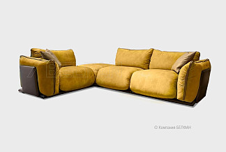 "Ferre" диван 3-х местный с пуфом; нераскл.; 1L+18+10+1R; левый; Salvador 9+Salvador 3+Marvel Chocolate(гр. 1/МТХ+АРБ)