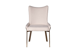 163YH-06275 Стул обеденный букле белый+бронза 57*65*91см