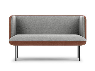 Диван прямой Наск-2 Рогожка Серый/Терракотовый