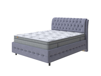 Кровать Como (Veda) 4 Grand с ПМ + Матрас Optima Comfort M (Ткань: Велюр Casa Благородный серый) 140x220