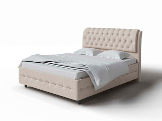 Кровать Como (Veda) 4 Grand с ПМ + Матрас Optima Comfort M (Ткань: Микровелюр Laska 15 Лён) 200x190