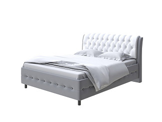Кровать Como (Veda) 4 с ПМ + Матрас Orto Comfort Middle (Экокожа Серый с белым) 200x200