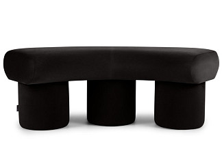 Банкетка Плум-2 Велюр Черный