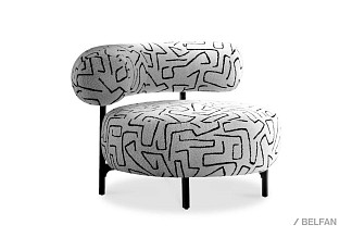 "Одри" кресло; нераскл.; 12; черный; Гармония графика col.09 (гр. 7/НФ)