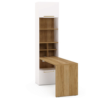 Стол письменный Сохо белая со стеллажом Сохо белая