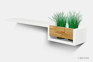 Полка с нишей "Уоллстрит" (правая); к-белый, вст-бейц-масло