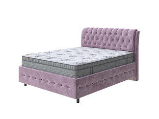 Кровать Como (Veda) 4 Grand с ПМ + Матрас Optima Comfort M (Ткань: Велюр Лофти Слива) 200x220
