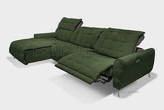 "Грей" диван с оттоманкой; раскл.; 8L+10W+1ER; Реклайнер; Atlanta grass (30954(0)+ Oracul 290 (30737) ((гр. 1)
