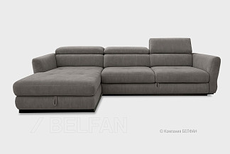 "Орландо" диван с оттоманкой; раскл.; 3MR8ML; "Впередвыкатной" (1580х1920); левый; орех; Lazio 09 (гр. 2/АВ)