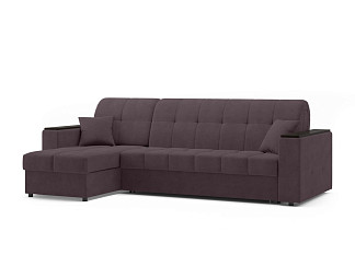 Орматек Угловой диван-кровать Berlin 1 Hard (Велюр/ЛДСП Ultra Сливовый (Plum)/Венге) 160x200