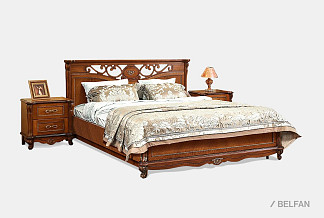 Кровать "Алези" (низкое изножье); с основанием, без матраса; (900x2000); античная бронза