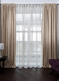 121GD-00021 Портьера Хьюстон (HOUSTON) бежевый 275*260см