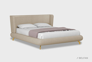 Кровать мягкая "Авеню"; без основания, без матраса; (1800x2000); н-золото; Pushe 04