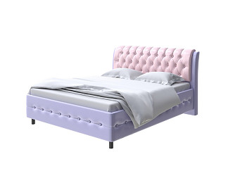 Кровать Como (Veda) 4 с ПМ + Матрас Orto Comfort Middle (Экокожа Athens Пастельно-лавандовый/Athens Пастельно-розовый) 200x190