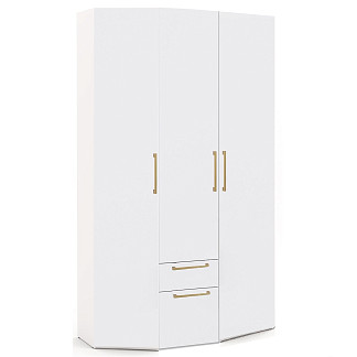 Шкаф 3дв. гл.608 (FFD завер.+FCG+FFC завер.) др.ручки Soho белая