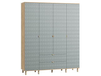Распашной шкаф Теджонс 4-185x224 Лист ​Мятный/Дуб Ирландский