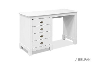 Стол письменный "Рауна" 04 (1 тумба); белый воск