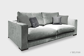 "Мэттью" диван 3-х местный; раскл.; 3М; "Тик-так" (1960x1680); деревянные черные; Monblan 11+Monblan 17+Monblan 25 (гр. 3/АВ)