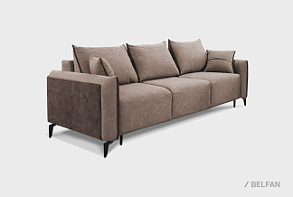 "Соренто" диван 3-х местный; раскл.; "Тик-так" (1530х2070); металл черный; Austin 03 Antelope+Nashville 17+Austin 03 Antelope (гр. 2/МТХ)