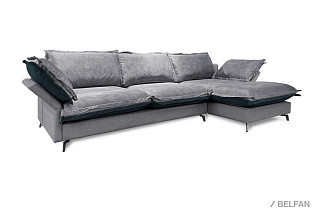 "Гранд" диван с оттоманкой; нераскл.; 2L8R; правый; Glow 15 Light Grey+Glow 15 Light Grey+Idol 2.0\_\28 (гр. 2/МТХ+ТД)