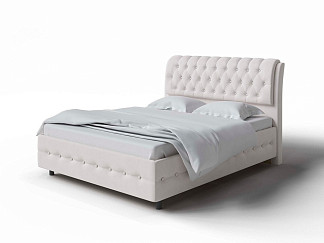 Кровать Como (Veda) 4 Grand с ПМ + Матрас Optima Comfort M (Ткань: Микровелюр Laska 01 Белая смородина) 200x190