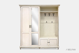 Шкаф комбинированный "Алези 2з"; правый; слоновая кость с серебром