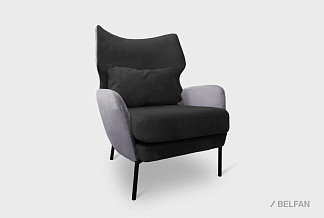 "Vavilon" кресло; нераскл.; 12; металл черный; Flame 07+Flame08 (гр.4/НФ)