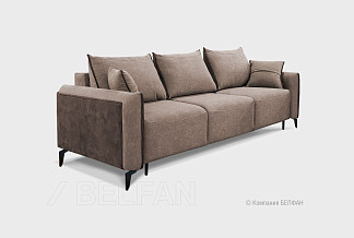 "Соренто" диван 3-х местный; раскл.; "Тик-так" (1530х2070); металл черный; Austin 03 Antelope+Nashville 17+Austin 03 Antelope (гр. 2/МТХ)