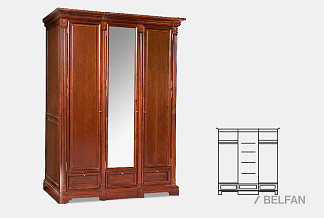 Шкаф для платья и белья "Престиж" 23; ГМ 5923; мокко