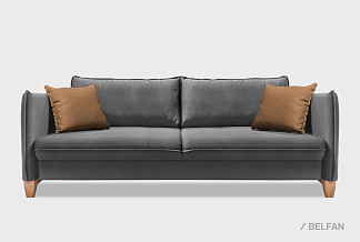 "Морган" диван 3-х местный; раскл.; 3М; "Тик-так" (1450х2000); орех Е50А; Tiffany 18 (833)+Tiffany 30 (38536(0); (гр.1)