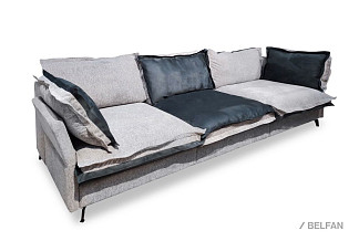 "Гранд" диван 3-х местный; нераскл.; 32; Glow 15 Light Grey+Glow 15 Light Grey+Idol 2.0\_\28 (гр. 2/МТХ+ТД)