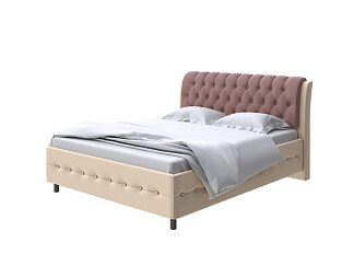 Кровать Como (Veda) 4 с ПМ + Матрас Orto Comfort Middle (Экокожа Бежевый/Молочный шоколад) 200x190