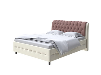 Кровать Como (Veda) 4 с ПМ + Матрас Orto Comfort Middle (Экокожа Кремовый/Молочный шоколад) 200x200