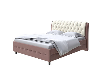 Кровать Como (Veda) 4 с ПМ + Матрас Orto Comfort Middle (Экокожа Молочный шоколад/Кремовый) 200x200