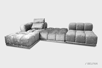 "Киото" диван с оттоманкой; нераскл.; 10+90+18+16; Marselle M.K. 4005  (гр.2/Турция)