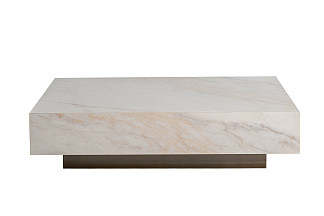 57EL-93601 Стол журнальный AGATE светлый керамический 120*80*29см