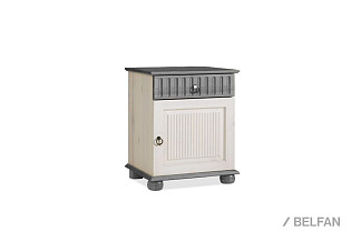 Тумба прикроватная "Хельсинки-11"; белый воск+серый