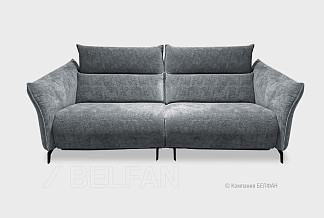 "Floyd" диван 2-х модульный; 1EL+1R; Реклайнер; металл черный; Afalin 15 (гр. 2/АВ)