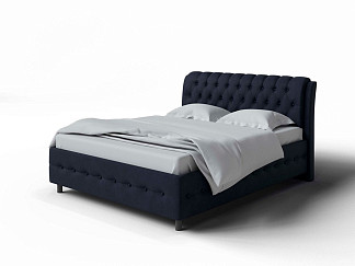 Кровать Como (Veda) 4 с ПМ + Матрас Orto Comfort Middle (Ткань: Микровелюр Laska 32 Синий кит) 200x190
