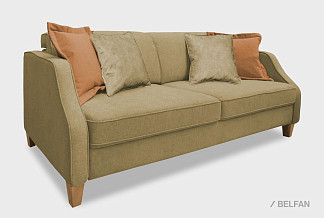 "Gabrisa" диван 3-х местный; раскл.; 3М; "Тик-так" (1450х2100); орех светлый Е-50А; Glow08Olive(38988)+Glow07Amber(38987)+Glow07Amber(38987; (гр.1 /МТ